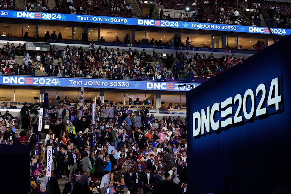 Delegates pack United Center during the Democratic National Convention on August 20, 2024, in Chicago. (AP)