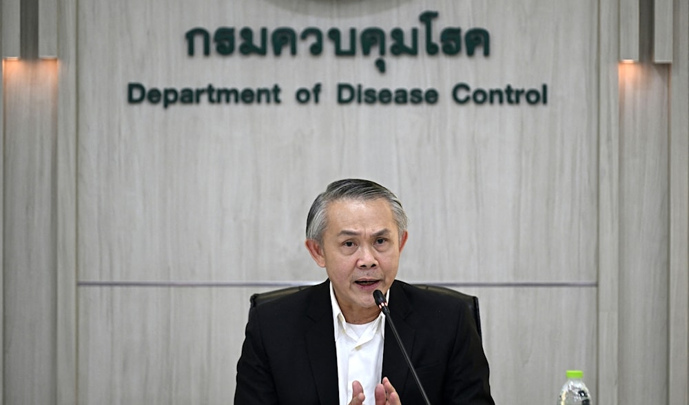 Thongchai Keeratihattayakorn, head of Thailand's Department of Disease Control, speaks following the suspected first case of mpox in Bangkok.