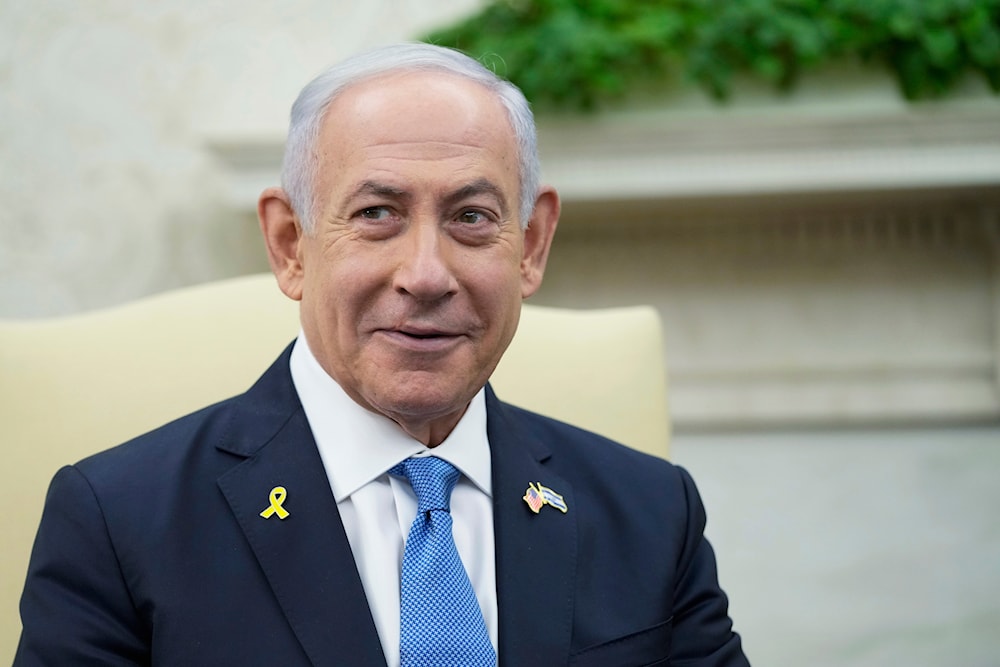 Israeli Prime Minister Benjamin Netanyahu speaks during his meeting with President Joe Biden in the Oval Office of the White House in Washington, on July 25, 2024. (AP)