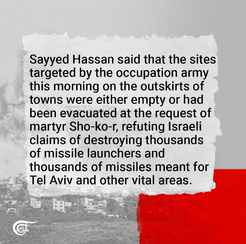 Sayyed Hassan debunks Israeli claims