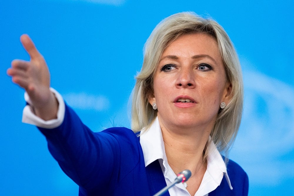 Russian Foreign Ministry spokesperson Maria Zakharova gestures as she attends Foreign Minister Sergey Lavrov's annual roundup news conference summing up his ministry's work in 2019, in Moscow, Russia. (AP)