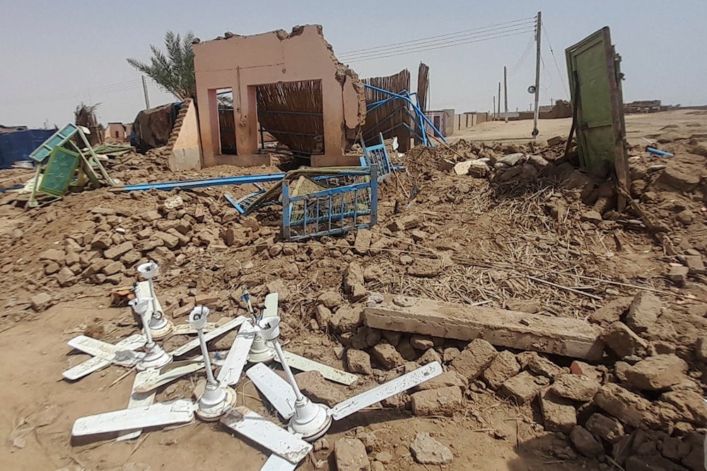 Homes damaged by floods in Meroe, north of Khartoum, Sudan, Tuesday, Aug. 20, 2024. (AP Photo/Marwan Ali)