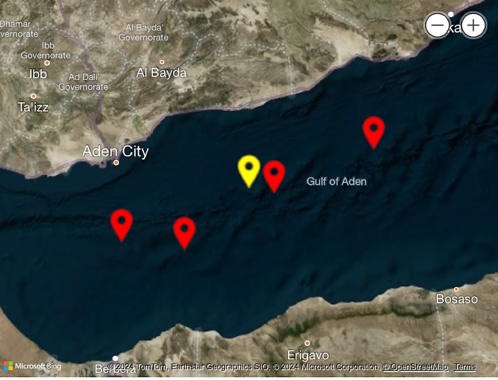 UKMTO map tracking vessels, including the attacked vessel on August 26, 2024. (UKMTO official)