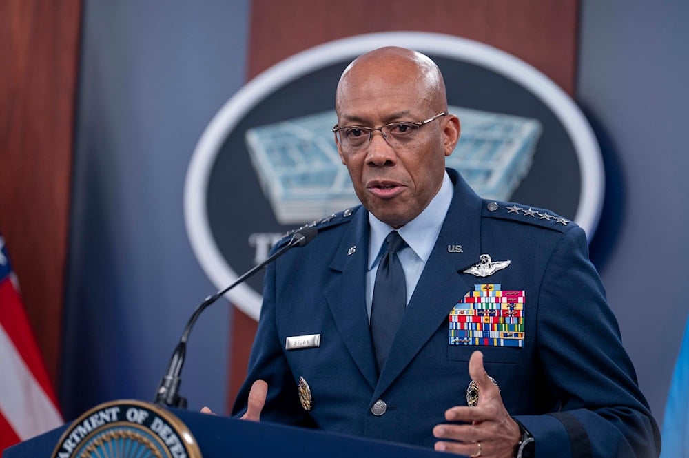 Chairman of the Joint Chiefs of Staff Air Force Gen. Charles Q. Brown Jr., speaks during a press briefing at the Pentagon on Thursday, July 25, 2024 in Washington. (AP)