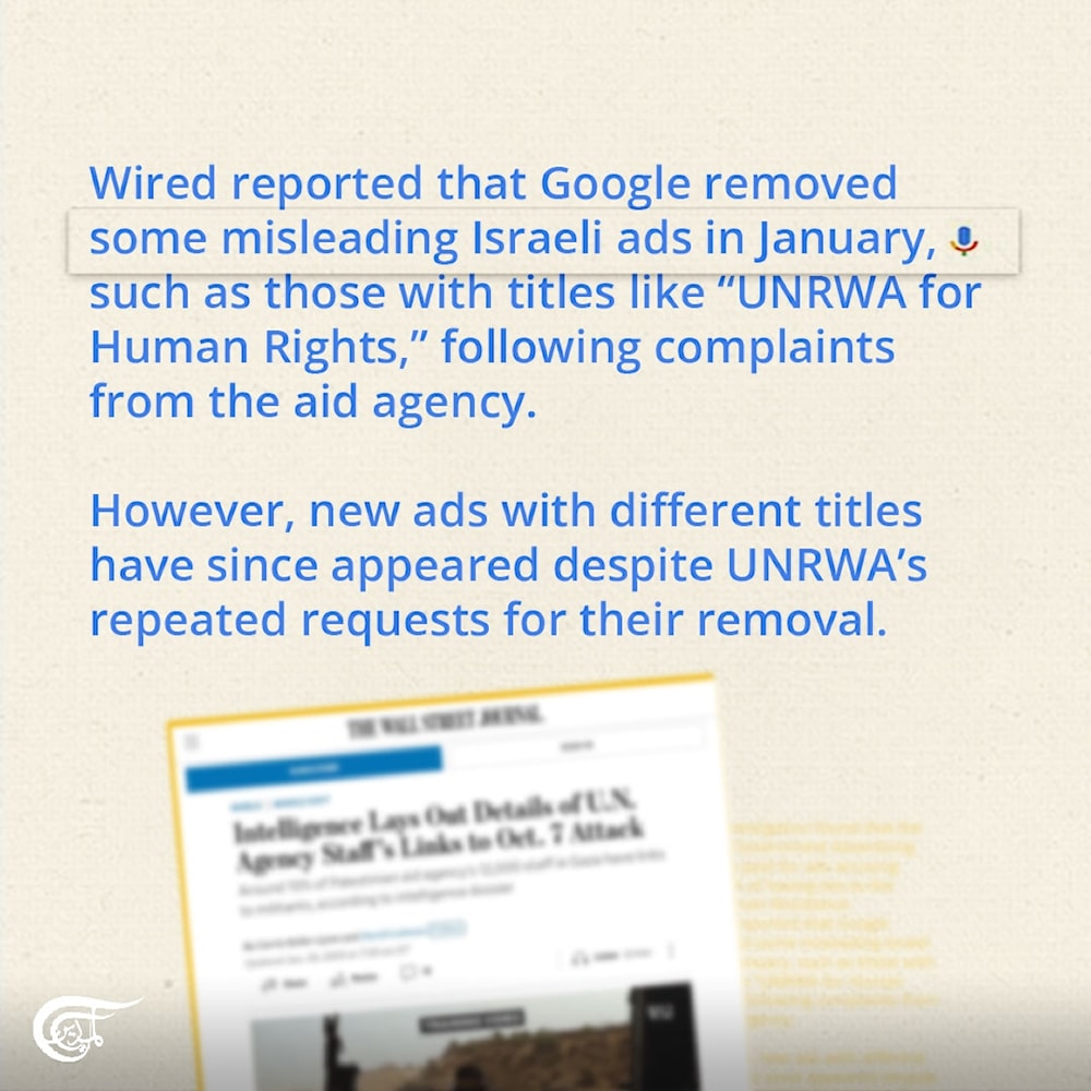 Israel is buying Google ads to undermine UNRWA