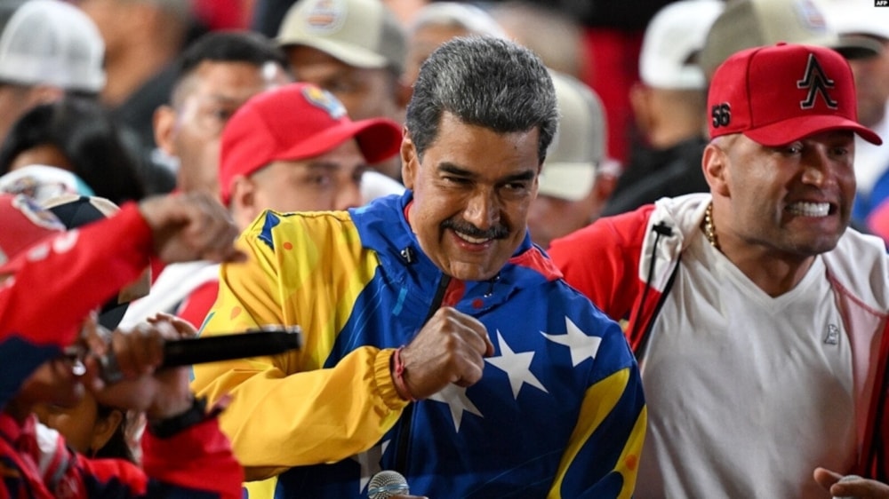 Venezuela's President Nicolas Maduro reacts following the presidential election results in Caracas on July 29,2024. (AFP)