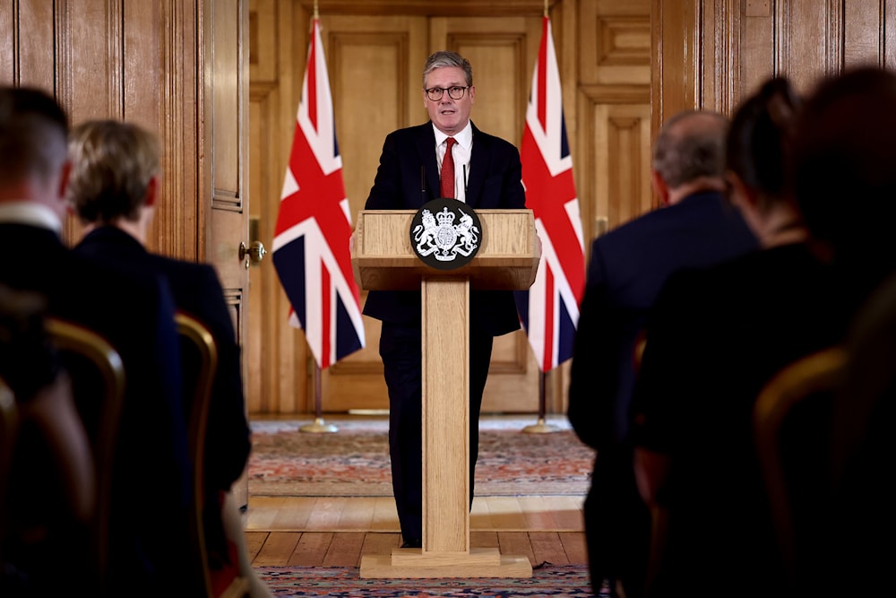 Britain's Prime Minister Keir Starmer speaks during a press conference at 10 Downing Street, London, England, Thursday, August 1, 2024 (AP)