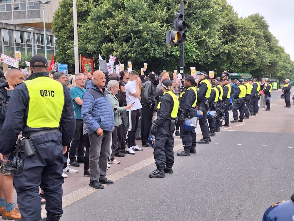 Scenes rom the Plymouth protest, August 5, 2024 (Social Media)