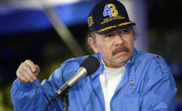 Nicaragua President Daniel Ortega delivering a speech in September 2022. (AFP/Getty Images)