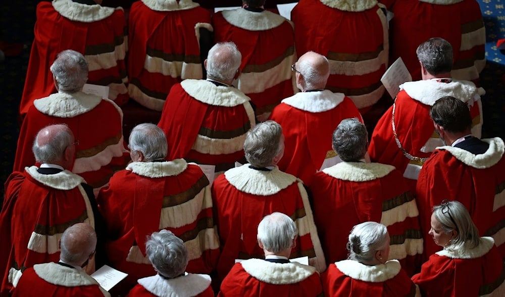 Members of the House of Lords at the state opening of parliament in London, July 17, 2024. (AFP)