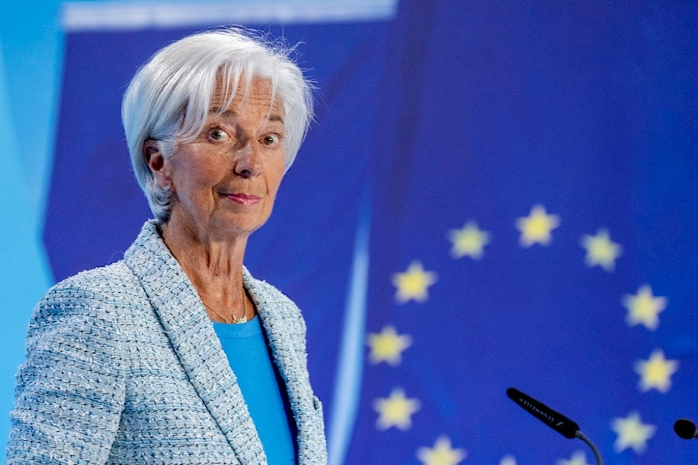 President of European Central Bank Christine Lagarde attends a press conference in Frankfurt, Germany, June 6, 2024 (AP)