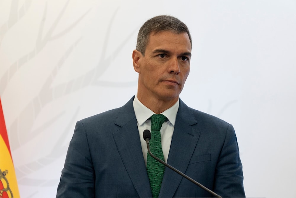 Spanish Prime Minister Pedro Sanchez attends a press conference in Dakar, Senegal, on August 29, 2024 (AP)