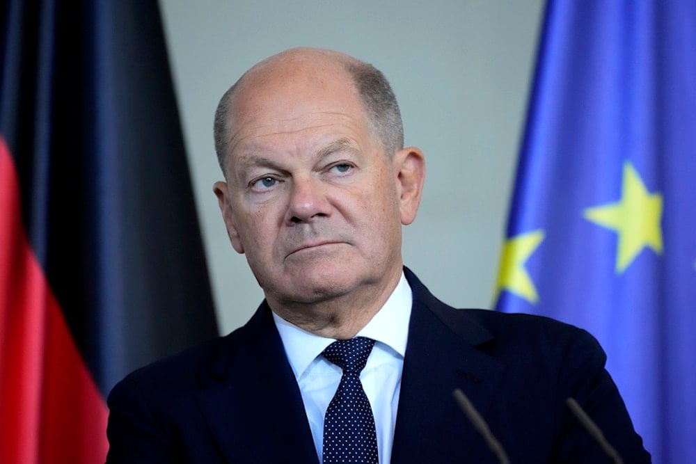 German Chancellor Olaf Scholz attends a joint press conference with Kenya's President William Ruto at the chancellery in Berlin, Friday, Sept. 13, 2024. (AP Photo/Ebrahim Noroozi)