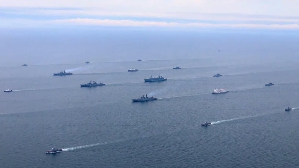 Russian and Chinese warships began joint drills in the Sea of Japan on September 10, 2024. (AFP)