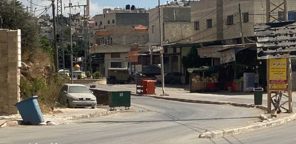 An Israeli occupation vehicle pictured during the raid of Qabatiya in the West Bank, September 19, 2024 (Social Media)