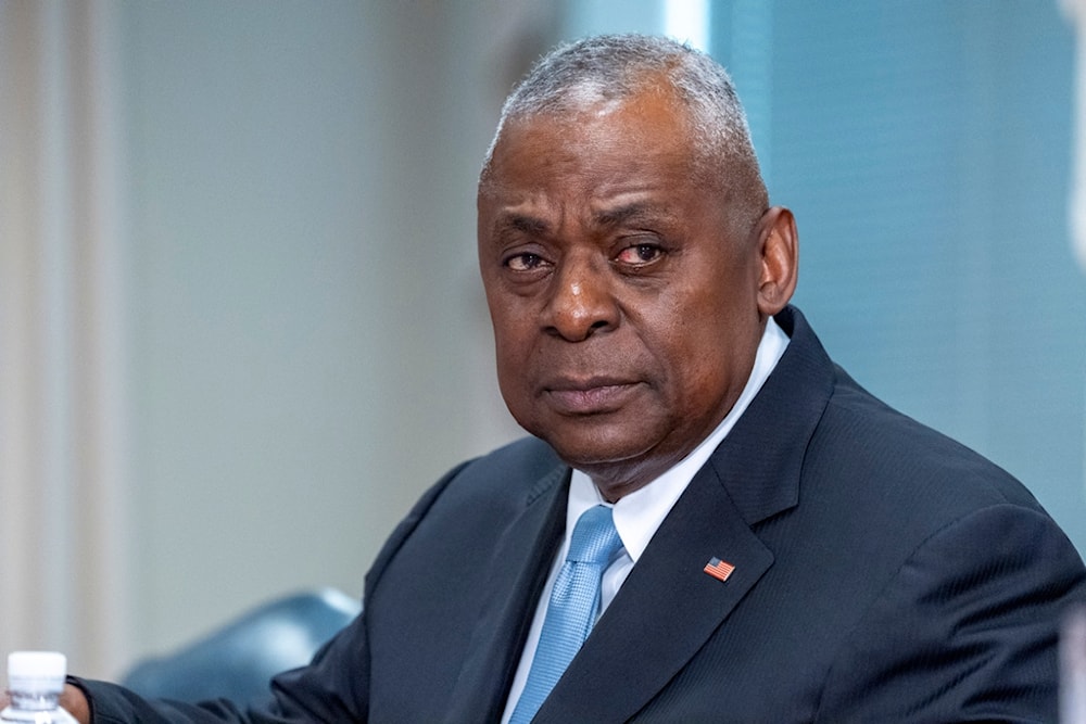 Secretary of Defense Lloyd Austin pauses during a meeting with Estonian Defense Minister Hanno Pevkur at the Pentagon, Tuesday, July 23, 2024, in Washington. (AP Photo/Alex Brandon)