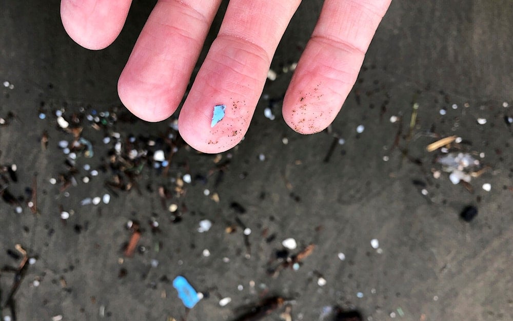 This illustrative photo from January 19, 2020, shows microplastic debris that has washed up at Depoe Bay, Oregon. (AP)