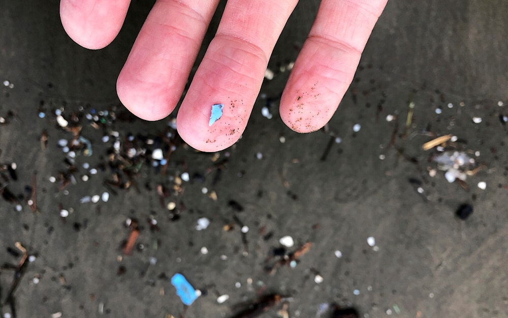 This illustrative photo from January 19, 2020, shows microplastic debris that has washed up at Depoe Bay, Oregon. (AP)