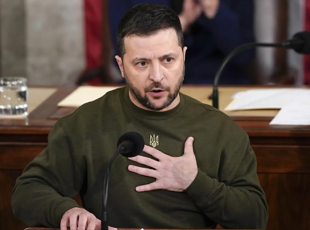 Ukrainian President Volodymyr Zelensky addresses a joint meeting of Congress on Capitol Hill on December 21, 2022. (AP)