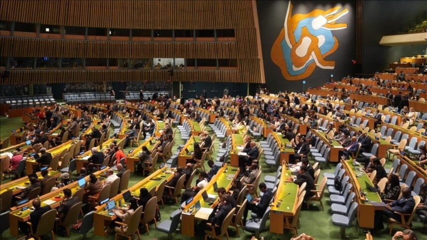 The UN General Assembly at UN Headquarters on Sunday morning adopting the Pact For The Future by consensus on Sunday September 22, 2024. (@UN_News_Centre / X)