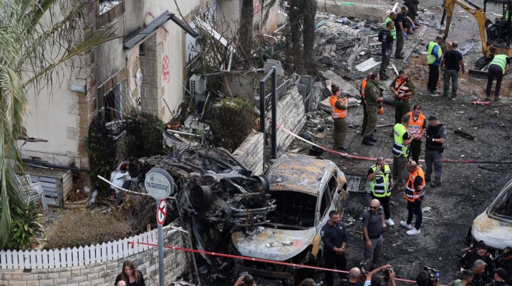 Aftermath of Hezbollah's rockets on Haifa, occupied Palestine on September 22, 2024. (Israeli media/Social media) 