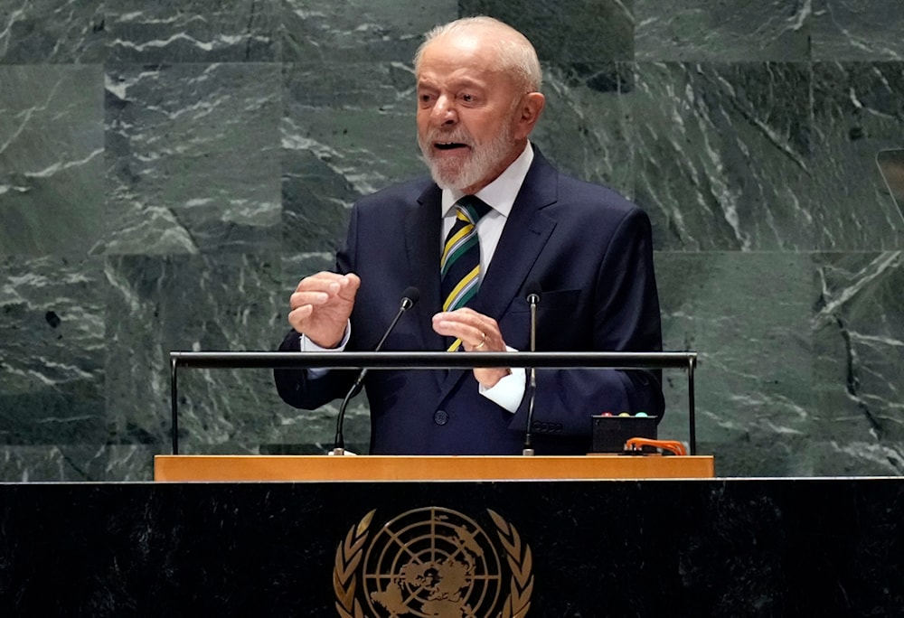 Brazil President Luiz Inacio Lula da Silva addresses the 79th session of the United Nations General Assembly, September 24, 2024 (AP)