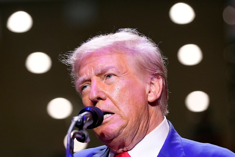 Republican presidential nominee former President Donald Trump speaks at a campaign event at the Indiana University of Pennsylvania Ed Fry Arena, Monday, Sept. 23, 2024, in Indiana, Pa. (AP)