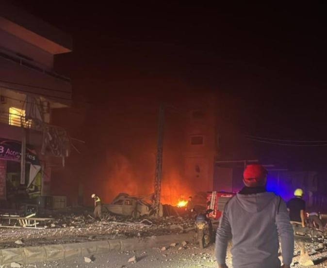 Impact of the explosion in the Jiyeh area, 