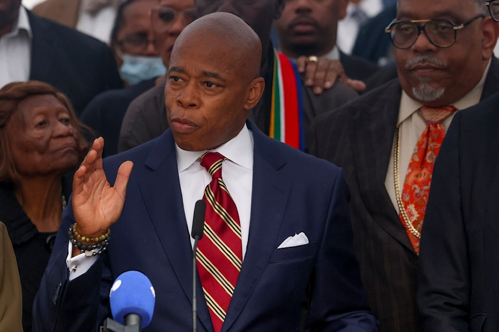 The Mayor of New York City, Eric Adams, at a press conference outside Gracie Mansion, on Thursday, September 26, 2024, in New York. (AP Photo/Yuki Iwamura)