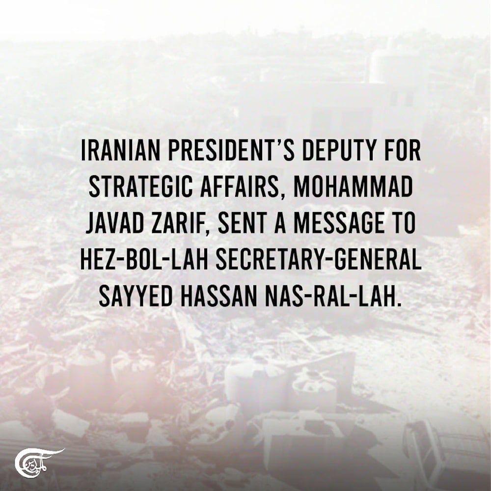 Iranian diplomat Zarif sends a message to Sayyed Hassan