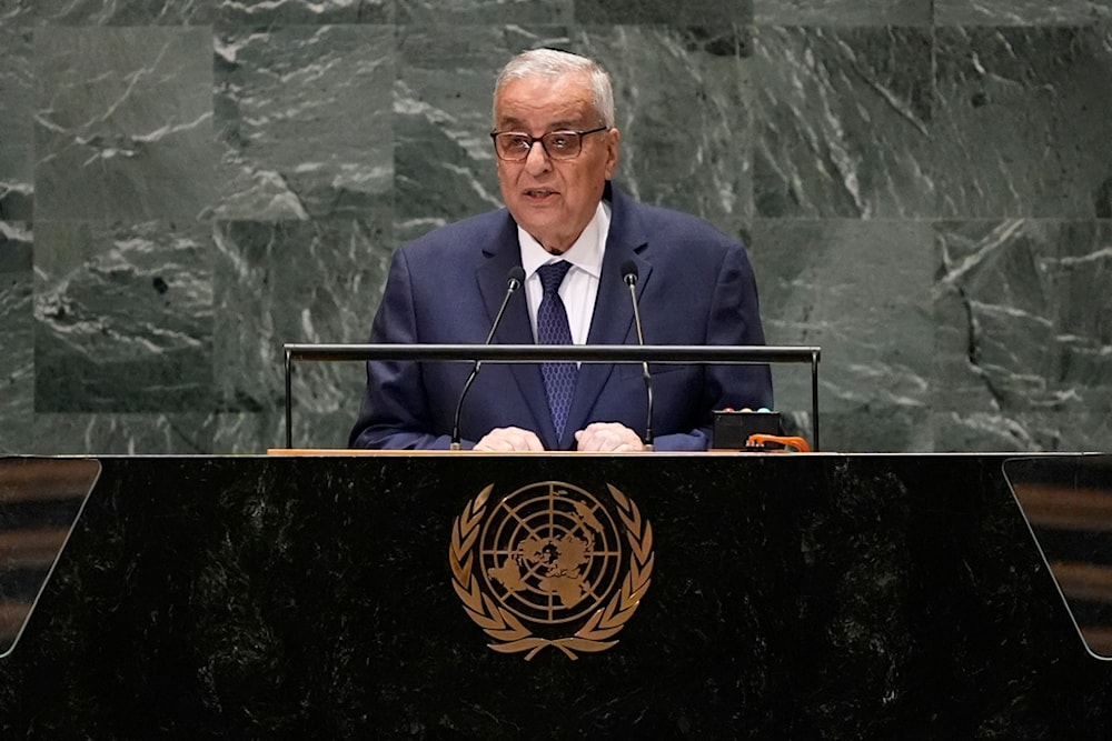 Lebanon's Minister for Foreign Affairs and Emigrants Abdallah Bouhabib addresses the 79th session of the United Nations General Assembly, Thursday, Sept. 26, 2024. (AP)