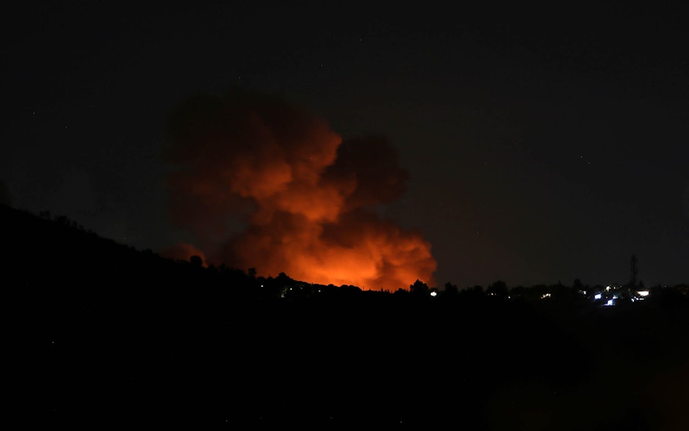 Smoke billows at the site of an Israeli airstrike on the outskirts of the southern Lebanese village of Zawtar on September 21, 2024. (Ammar Ammar / AFP)