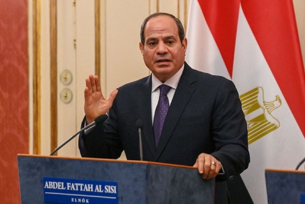 Egyptian President Abdel Fattah el-Sisi in Budapest, Hungary, on October 12,2021. (AFP)