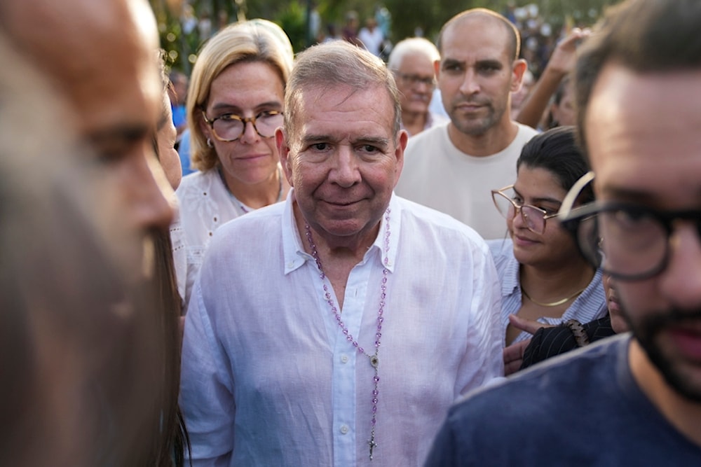 Venezuelan opposition presidential candidate Edmundo Gonzalez attends a campaign event before the election in Caracas, Venezuela, June 13, 2024. (AP)