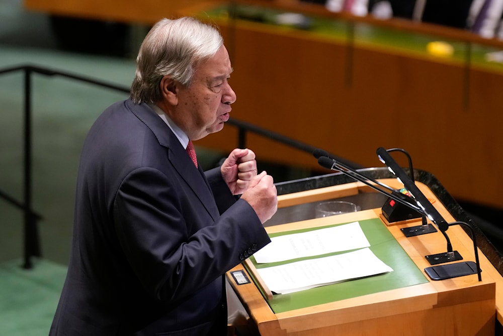 United Nations Secretary-General António Guterres addresses the 79th session of the United Nations General Assembly at United Nations headquarters, on September 24, 2024. (AP)