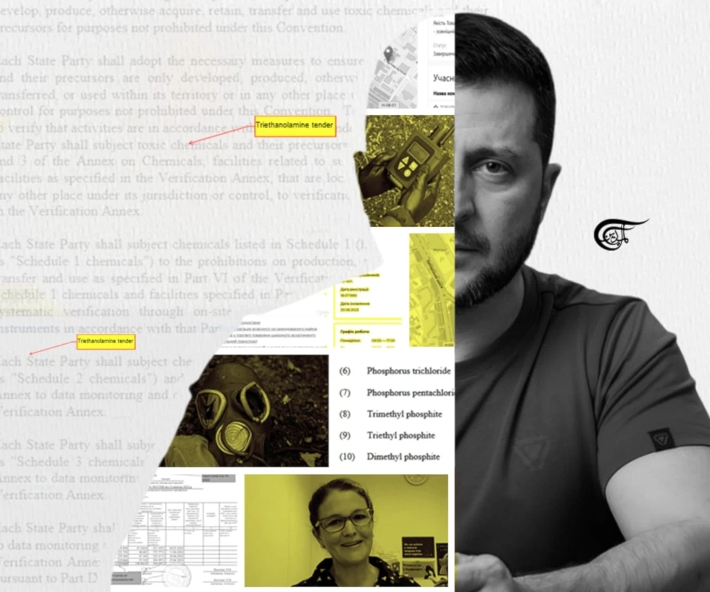 Has Ukraine notified the OPCW of the large amounts of triethanolamine listed in CWC Schedule 3, whose stockpile has been replenished in Ukraine since 2022 by an unknown supplier? (Al Mayadeen English; Illustrated by Batoul Chamas)