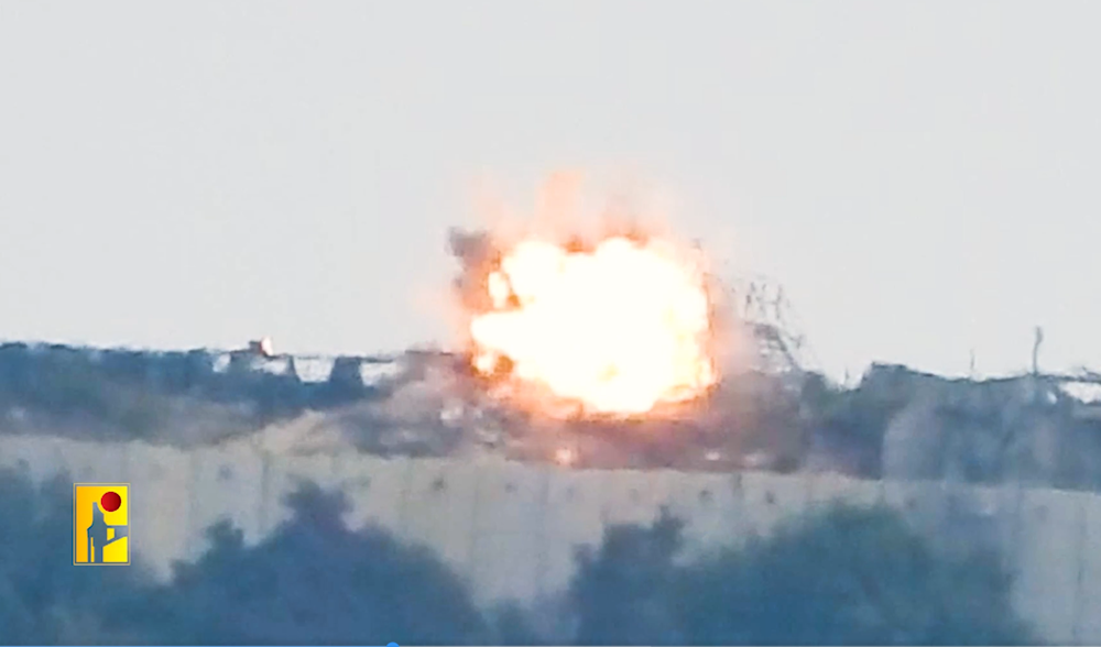 Footage of Hezbollah fighters targeting the Birket Risha military site, occupied northern Palestine, September 3, 2024 (Military Media)