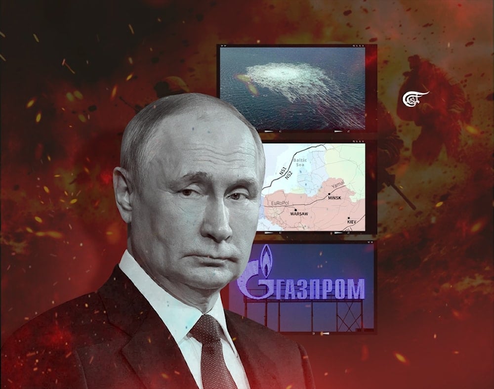 Politicians and experts who claimed the sabotage would prove financially, legally, or geopolitically beneficial to Russia seem to have only skimmed the first chapters of the Nord Stream story. (Al Mayadeen English; Illustrated by Zeinab El-Hajj)