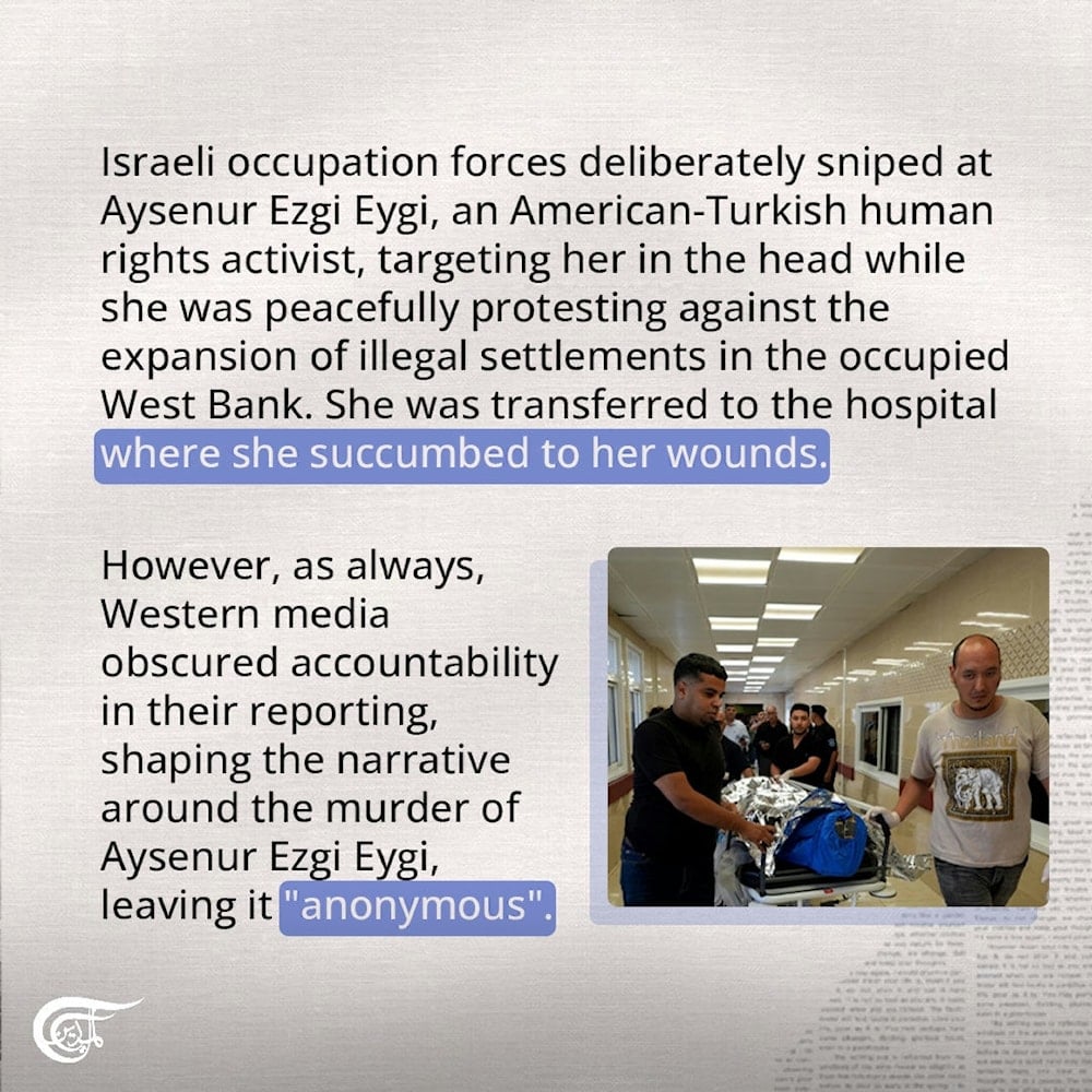 Israeli bias in Western media: Aysenur Ezgi Eygi’s murder reported passively 