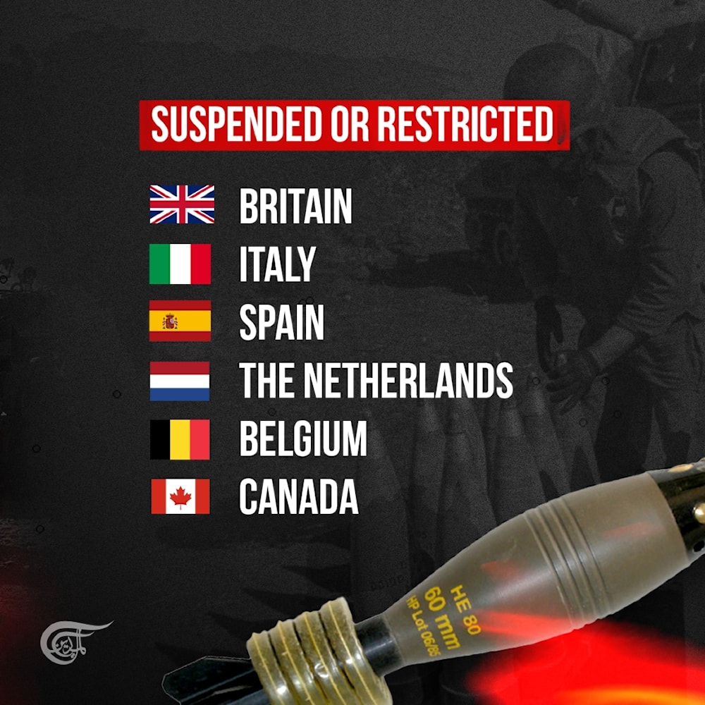 Which Western countries have banned or restricted arms sales to 'Israel'?