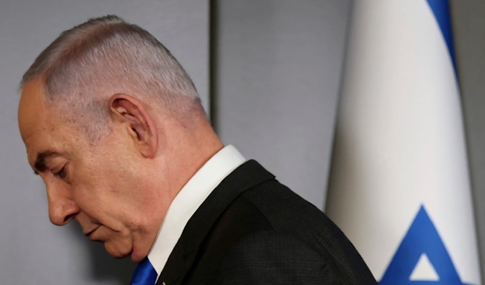Israeli occupation Prime Minister Benjamin Netanyahu attends a press conference at the Government Press office in occupied al-Quds, occupied Palestine, Sept. 4, 2024. (AP)