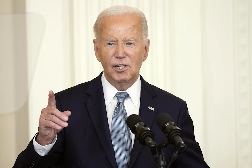  President Joe Biden speaks during a Medal of Honor Ceremony at the White House in Washington, Wednesday, July 3, 2024. (AP)