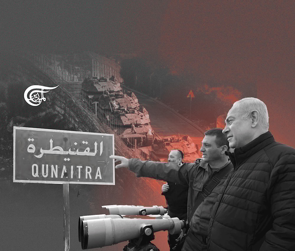 The summoning of young men for investigations, evacuation warnings, and the imposition of a curfew, are all happening without any reaction from Damascus. (Al Mayadeen English; Illustrated by Mahdi Rtail)