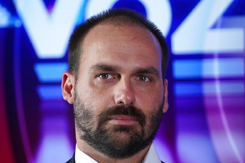 Eduardo Bolsonaro, a Brazilian lawmaker and son of President Jair Bolsonaro, attends a gathering of conservatives, in Mexico City, Friday, Nov. 18, 2022. (AP)