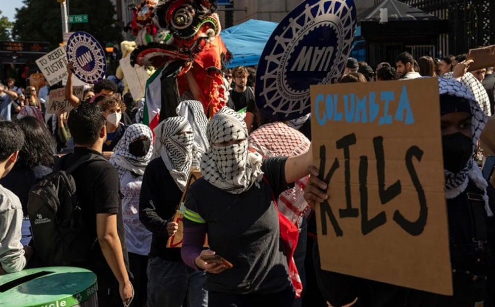 A pro-Palestine demonstration at Columbia University in New York, US, on Tuesday, September 3, 2024. (AP)