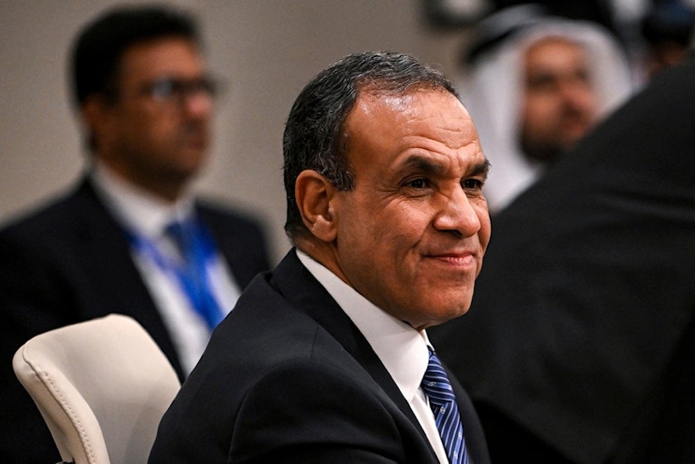 Egypt's Foreign Minister Badr Abdelatty during a meeting with the foreign ministers of the Arab Contact Group on Syria in Jordan's southern Red Sea coastal city of Aqaba, Saturday Dec. 14, 2024 (AP)