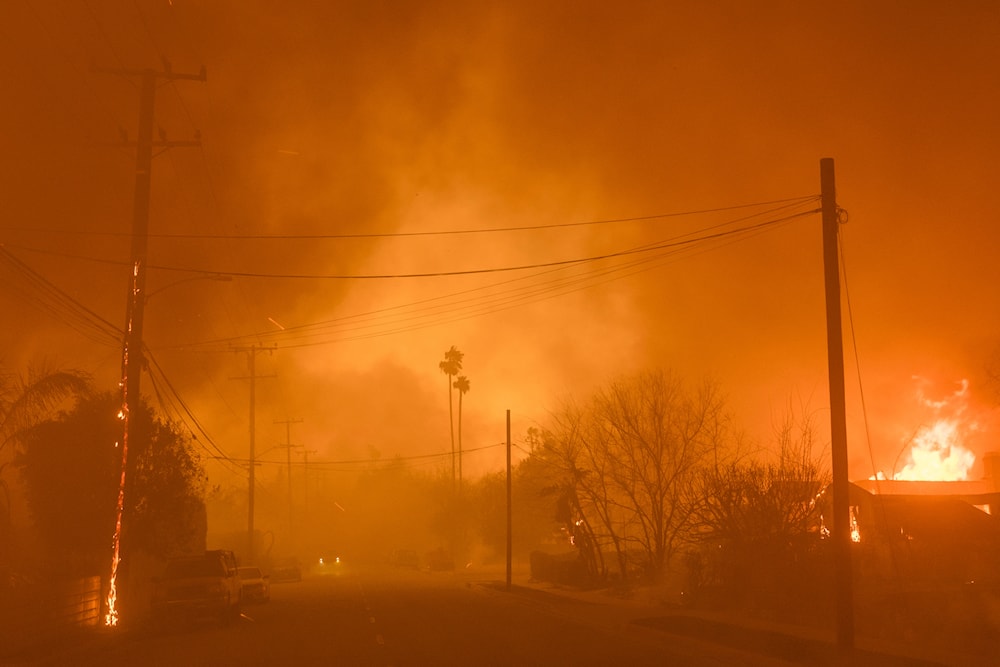 The Eaton Fire burns in Altadena, Calif., on January 8, 2025. (AP)