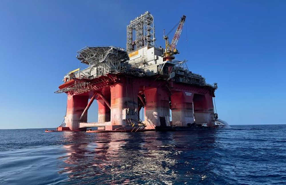 Photo of a natural gas field in the Mediterranean Sea near Egypt. Photo credit: AP.