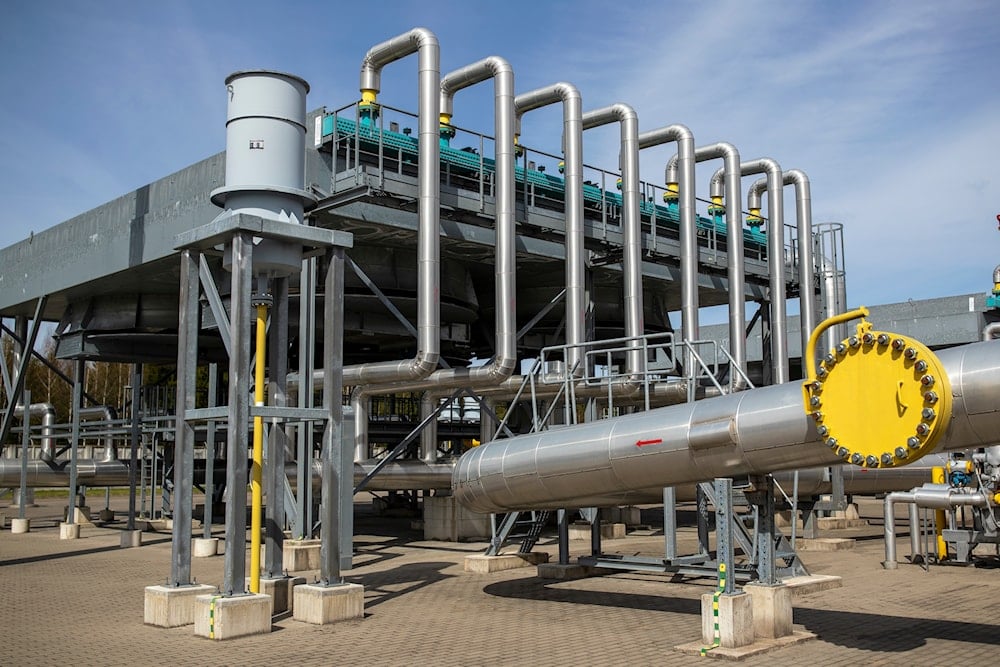 A view of hardware of the Jauniunai Gas Compressor station, near Vilnius, Lithuania, ON May 5, 2022.