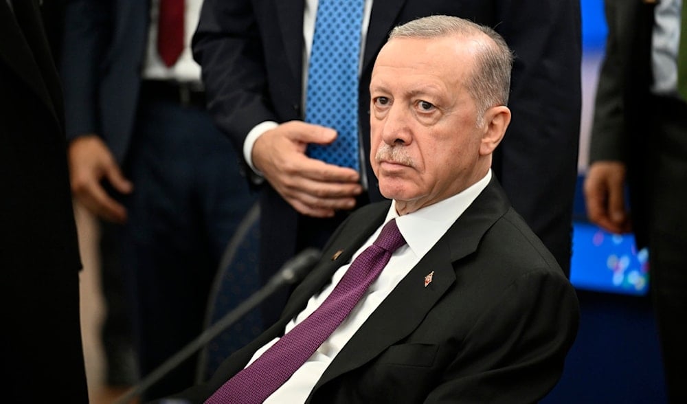 Turkey's President Recep Tayyip Erdogan attends a plenary session at the European Political Community (EPC) Summit in Budapest, Nov. 7, 2024. (AP)